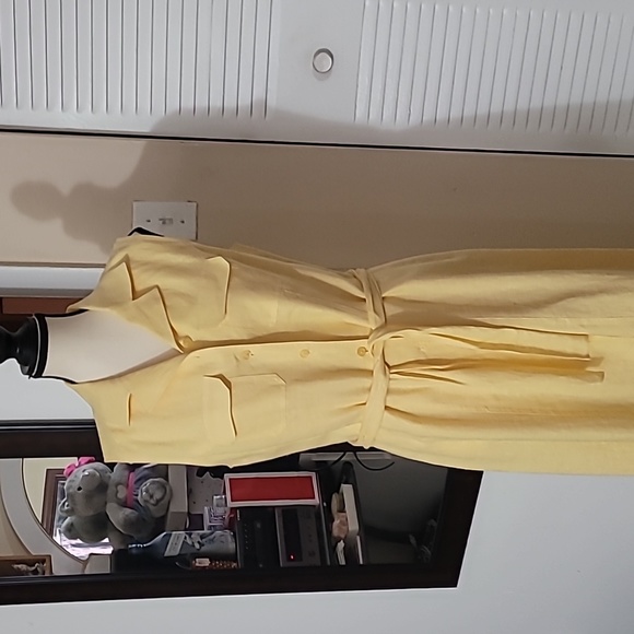 Style & Co - Yellow Woman's Dress - Size 6 - 100% Linen with 100% Acetate lining - Picture 6 of 10